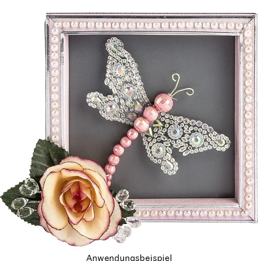 Kristallkunst, Libellen-Ornament, 10cm x 30cm, selbstklebend, klar irisierend