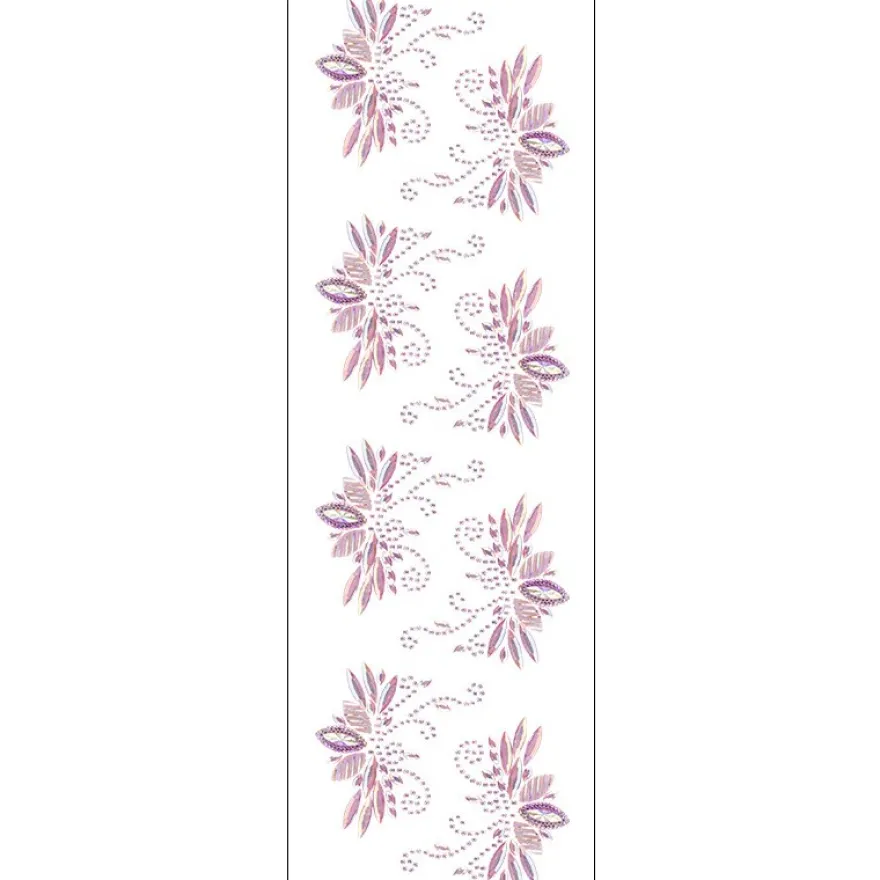 Kristallkunst, Lotus-Ornament, 10cm x 30cm, selbstklebend, rosa irisierend