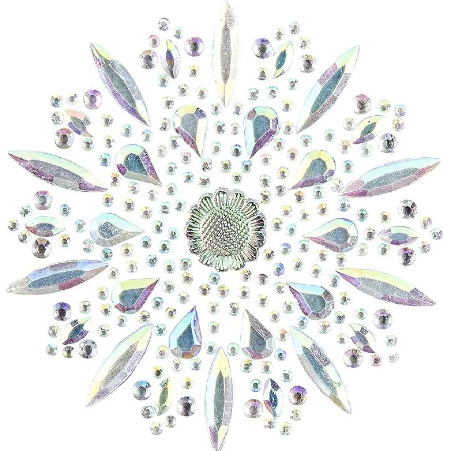 Kristallkunst, Ornament 8, 10cm x 30cm, selbstklebend, klar irisierend