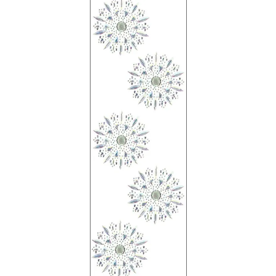 Kristallkunst, Ornament 8, 10cm x 30cm, selbstklebend, klar irisierend