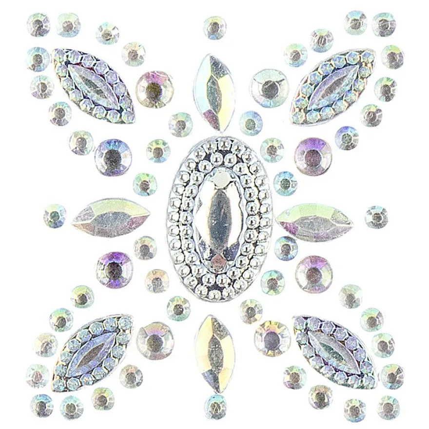 Kristallkunst, Ornament 10, 10cm x 30cm, selbstklebend, klar irisierend