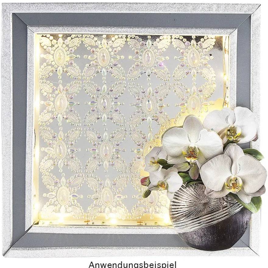 Kristallkunst, Ornament 10, 10cm x 30cm, selbstklebend, klar irisierend
