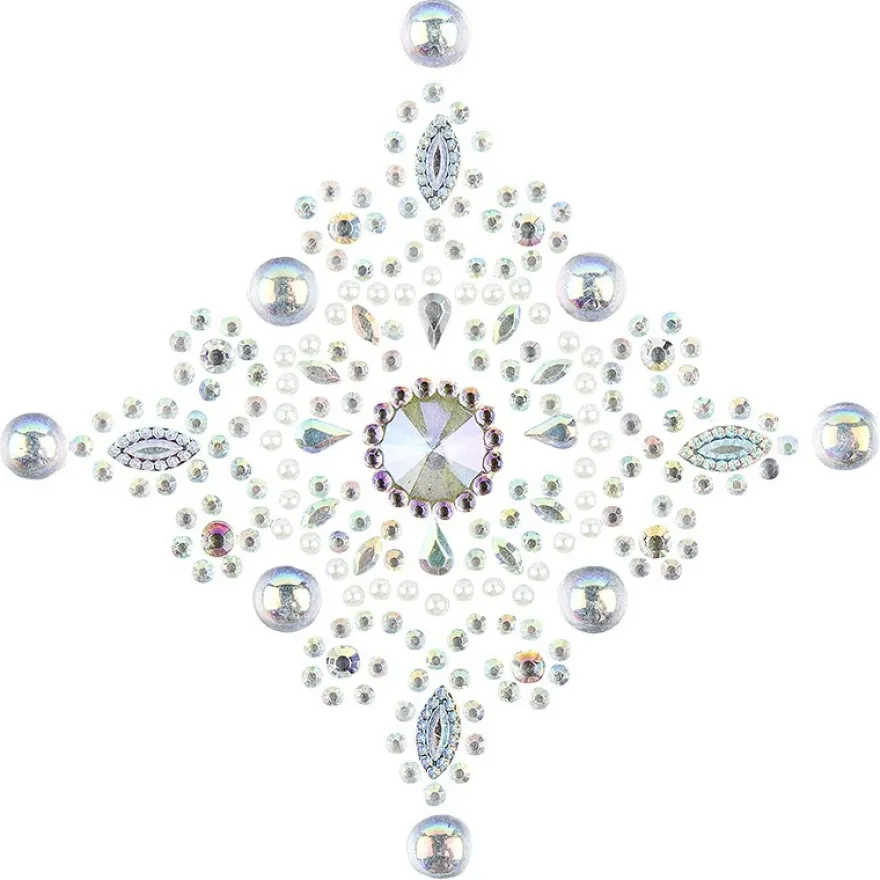 Kristallkunst, Ornament 7, 10cm x 30cm, selbstklebend, klar irisierend, perlmutt