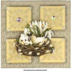 Kristallkunst, Ornament 7, 10cm x 30cm, selbstklebend, klar irisierend, perlmutt