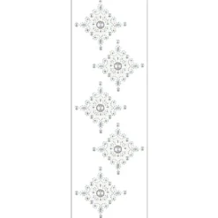 Kristallkunst, Ornament 7, 10cm x 30cm, selbstklebend, klar irisierend, perlmutt
