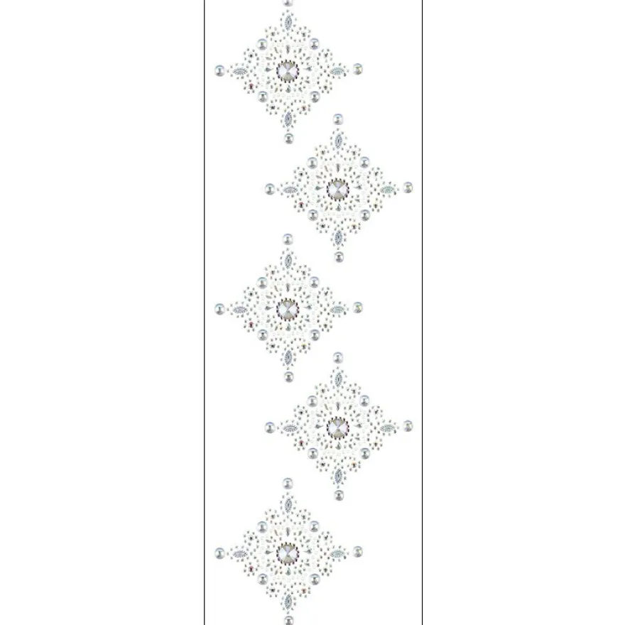 Kristallkunst, Ornament 7, 10cm x 30cm, selbstklebend, klar irisierend, perlmutt