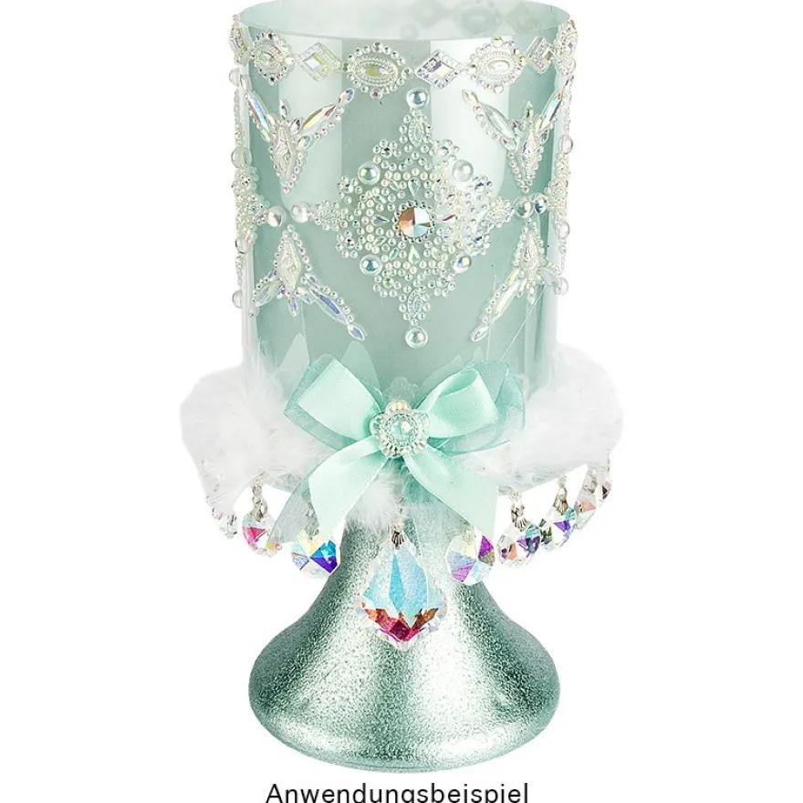 Kristallkunst, Ornament 7, 10cm x 30cm, selbstklebend, klar irisierend, perlmutt
