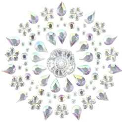 Kristallkunst, Ornament 11, 10cm x 30cm, selbstklebend, klar irisierend
