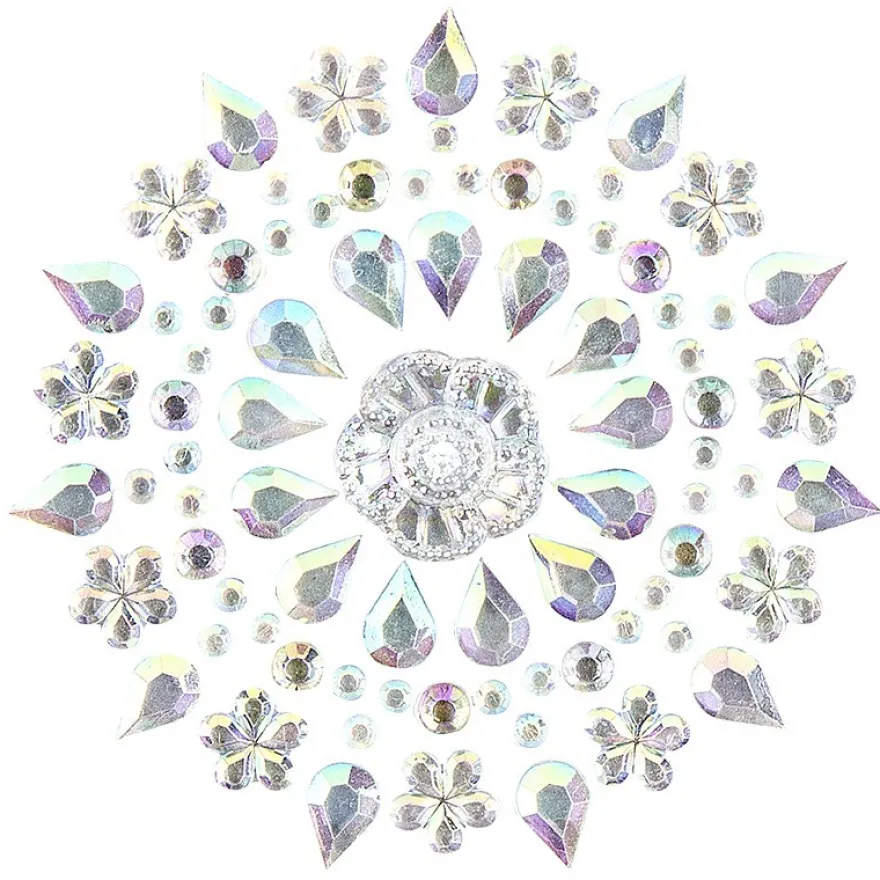 Kristallkunst, Ornament 11, 10cm x 30cm, selbstklebend, klar irisierend