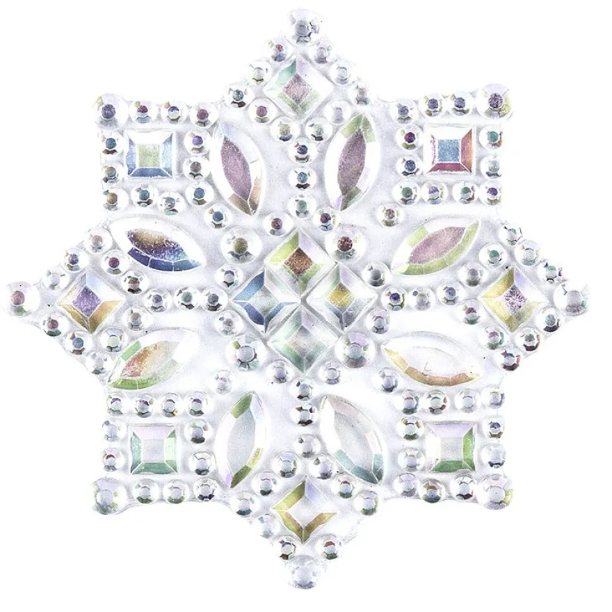 Kristallkunst, Ornament 1, selbstklebend, 10cm x 30cm, klar irisierend