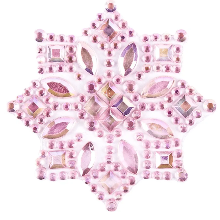 Kristallkunst, Ornament 1, selbstklebend, 10cm x 30cm, hellrosa irisierend