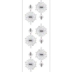 Kristallkunst, Ornament 2, selbstklebend, 10cm x 30cm, klar irisierend, anthrazit