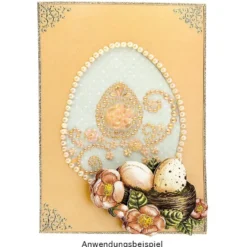 Kristallkunst, Osterei-Ornament, 10cm x 30cm, selbstklebend, lachs irisierend, lachs gefrostet