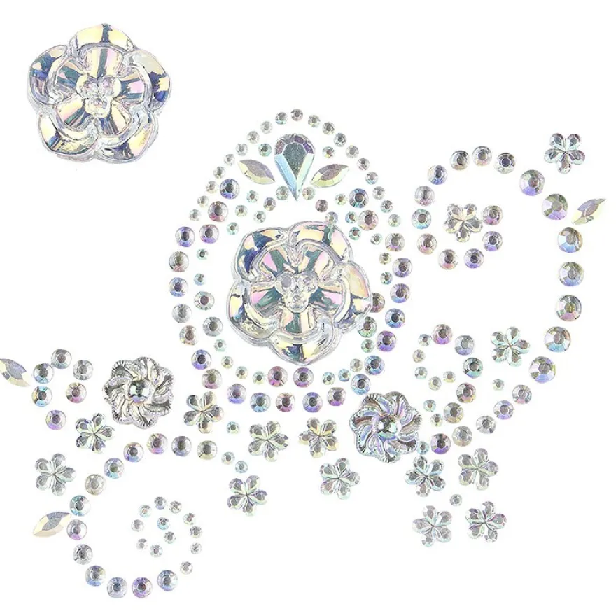 Kristallkunst, Osterei-Ornament, 10cm x 30cm, selbstklebend, klar irisierend