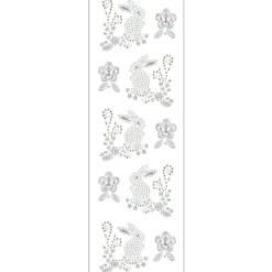 Kristallkunst, Osterhasen-Ornament, 10cm x 30cm, selbstklebend, klar irisierend