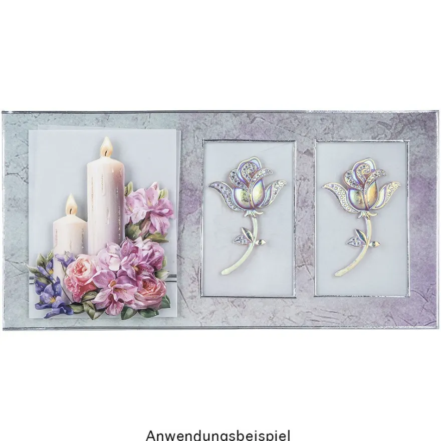 Kristallkunst, Rose, 10cm x 30cm, selbstklebend, verschiedene Farben, 5 Bogen