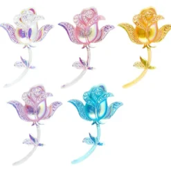 Kristallkunst, Rose, 10cm x 30cm, selbstklebend, verschiedene Farben, 5 Bogen