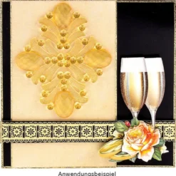 Kristallkunst, Schmuckstein 1, selbstklebend, 10cm x 30cm, topazfarben