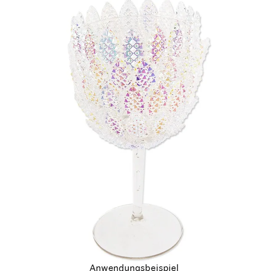 Kristallkunst, Schmuckstein Navette 2, 10cm x 30cm, selbstklebend, verschiedene Farben, 5 Bogen