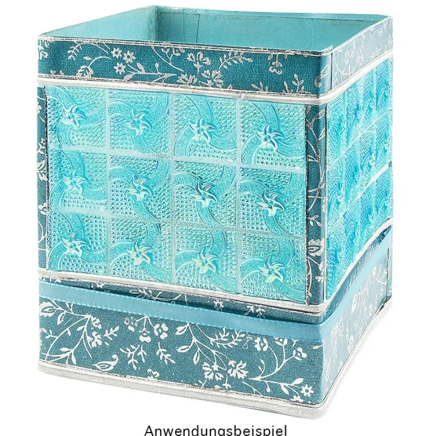 Kristallkunst, Schmuckstein Quadrat 1, 10cm x 30cm, selbstklebend, verschiedene Farben, 5 Bogen