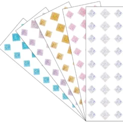 Kristallkunst, Schmuckstein Quadrat 2, 10cm x 30cm, selbstklebend, verschiedene Farben, 5 Bogen