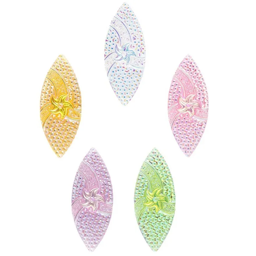 Kristallkunst, Schmuckstein Navette 1, 10cm x 30cm, selbstklebend, verschiedene Farben, 5 Bogen