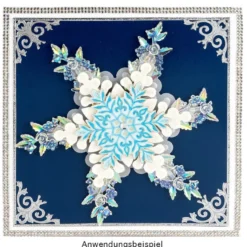 Kristallkunst-Schmucksteine, Rosenzweig 2, 2,4cm x 5,1cm, transparent, klar, irisierend, 12 Stück