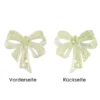 Kristallkunst-Schmucksteine, Schleife, 4,5cm x 4,5cm, transparent, irisierend, lindgrün, 7 Stück
