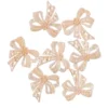 Kristallkunst-Schmucksteine, Schleife, 4,5cm x 4,5cm, transparent, irisierend, apricot, 7 Stück