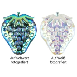 Kristallkunst-Schmucksteine, Erdbeere, 1,7cm x 2,1cm, transparent, klar, irisierend, 30 Stück