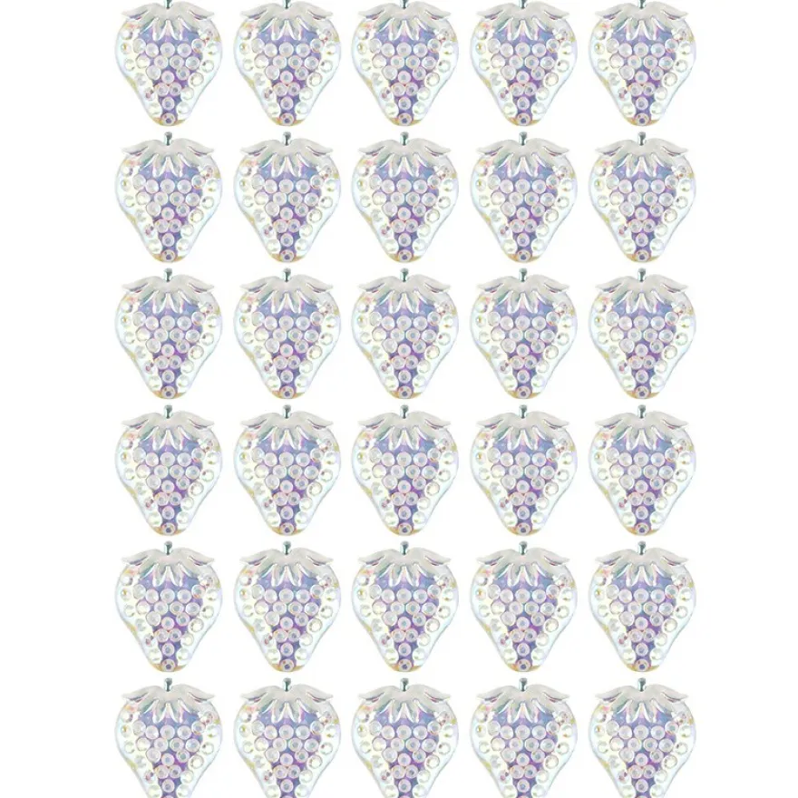 Kristallkunst-Schmucksteine, Erdbeere, 1,7cm x 2,1cm, transparent, klar, irisierend, 30 Stück