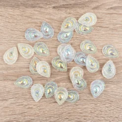 Kristallkunst-Schmucksteine, Tropfen 5, 1,7cm x 2,4cm, transparent, klar, irisierend, 28 Stück