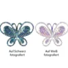 Kristallkunst-Schmucksteine, Schmetterling 2, 3,3cm x 4,5cm, transparent, klar, irisierend, 12 Stück