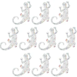Kristallkunst-Schmucksteine, Gecko, 3,5cm x 5cm, transparent, klar, irisierend, 10 Stück