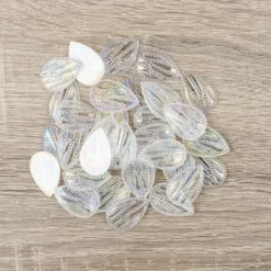 Kristallkunst-Schmucksteine, Tropfen 4, 3cm x 2cm, klar irisierend, 35 Stück