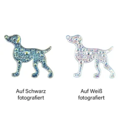 Kristallkunst-Schmucksteine, Hund, 3,7cm x 4,5cm, transparent, klar, irisierend, 15 Stück