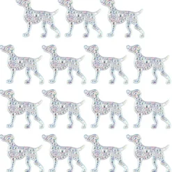 Kristallkunst-Schmucksteine, Hund, 3,7cm x 4,5cm, transparent, klar, irisierend, 15 Stück