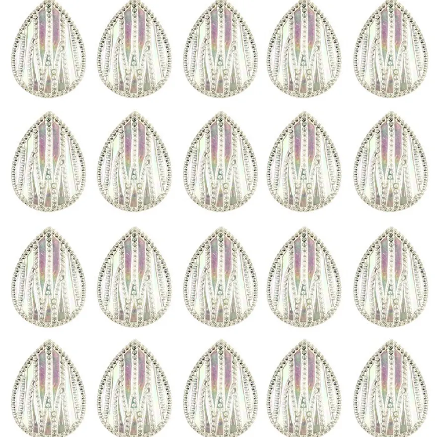 Kristallkunst-Schmucksteine, Tropfen 4, 4cm x 3cm, klar irisierend, 20 Stück