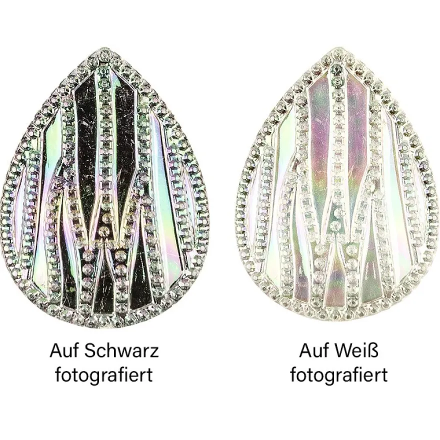 Kristallkunst-Schmucksteine, Tropfen 4, 4cm x 3cm, klar irisierend, 20 Stück