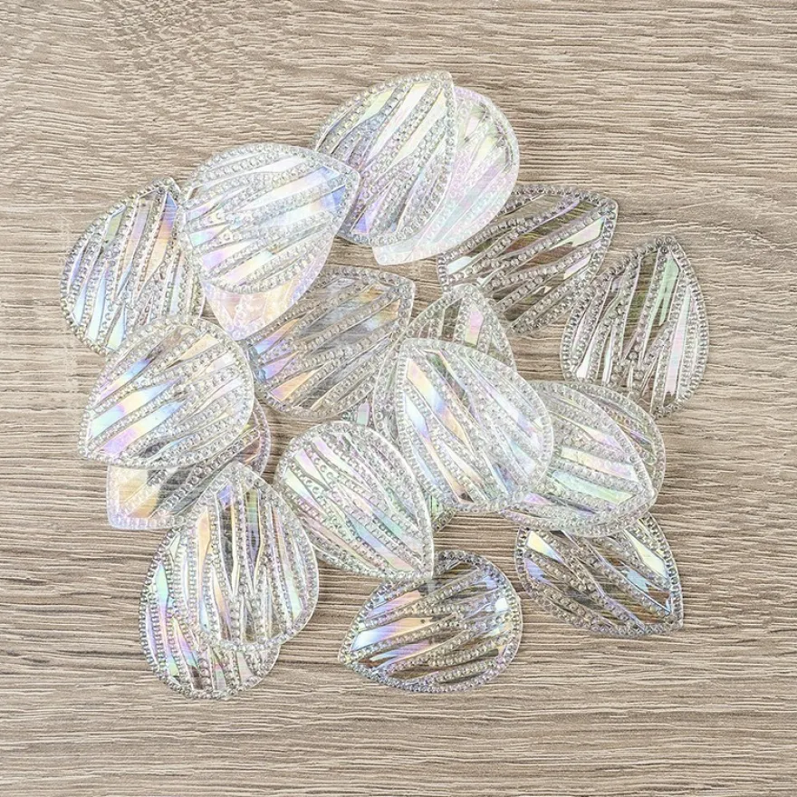 Kristallkunst-Schmucksteine, Tropfen 4, 4cm x 3cm, klar irisierend, 20 Stück