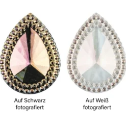 Kristallkunst-Schmucksteine, Tropfen 3, 3cm x 2cm, klar irisierend, 35 Stück