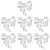 Kristallkunst-Schmucksteine, Schleife, 4,5cm x 4,5cm, transparent, klar, irisierend, 7 Stück