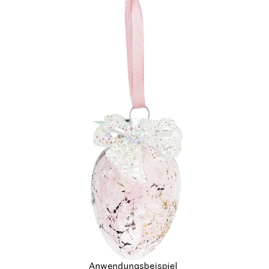 Kristallkunst-Schmucksteine, Schleife, 4,5cm x 4,5cm, transparent, klar, irisierend, 7 Stück