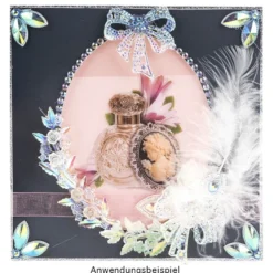Kristallkunst-Schmucksteine, Schleife, 4,5cm x 4,5cm, transparent, klar, irisierend, 7 Stück