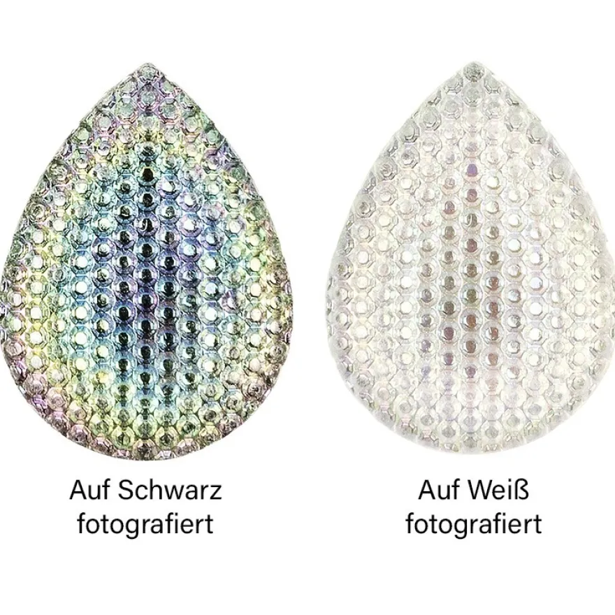 Kristallkunst-Schmucksteine, Tropfen 2, 3cm x 2cm, klar irisierend, 35 Stück