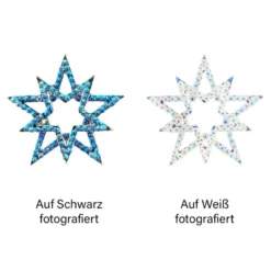 Kristallkunst-Schmucksteine, Stern, Ø 3,8cm, transparent, klar, irisierend, 20 Stück