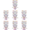 Kristallkunst-Schmucksteine, Eule, 3,4cm x 4,8cm, transparent, klar, irisierend, 7 Stück