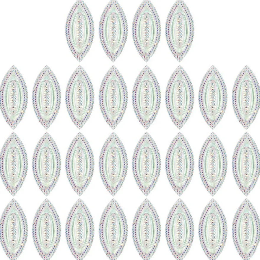 Kristallkunst-Schmucksteine, Navette, 3,9cm x 1,8cm, transparent, klar, irisierend, 28 Stück