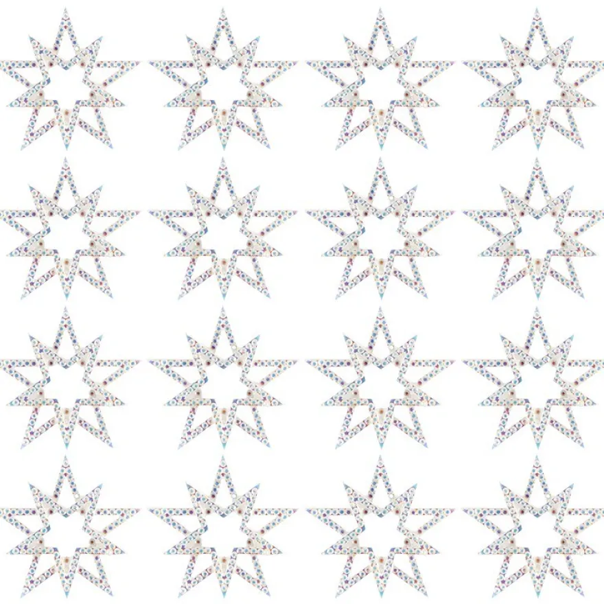 Kristallkunst-Schmucksteine, Stern, Ø 4,3cm, transparent, klar, irisierend, 16 Stück