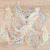 Kristallkunst-Schmucksteine, Blatt 2, 2,3cm x 5cm, transparent, klar, irisierend, 15 Stück